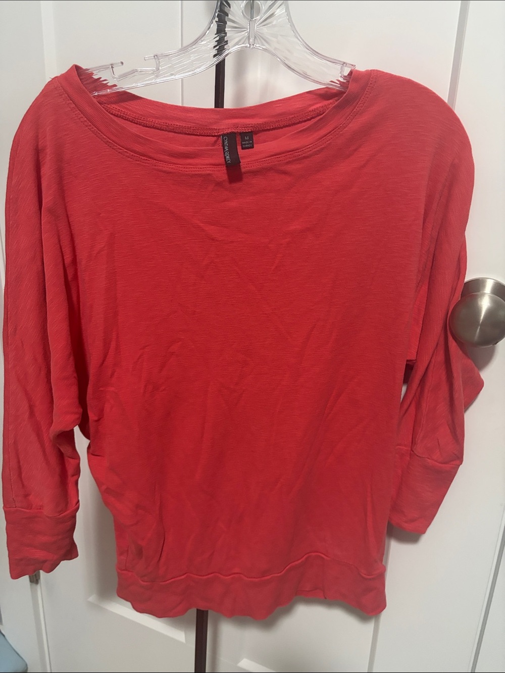 Cynthia Rowley Coral Red Long Sleeve Pullover